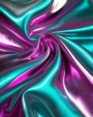 Obraz premium Teal magenta and silver shiny metallic surface