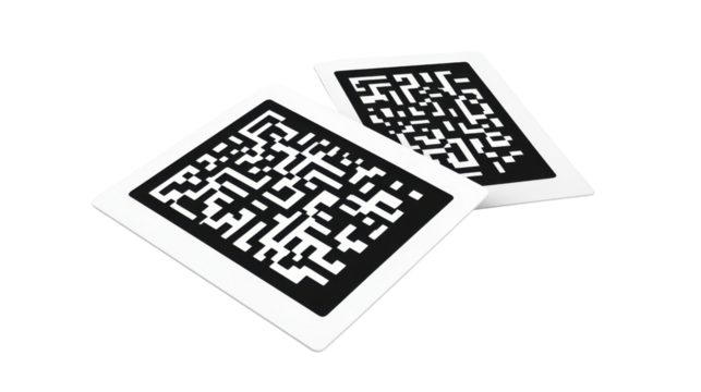 QR code card isolated on white background 