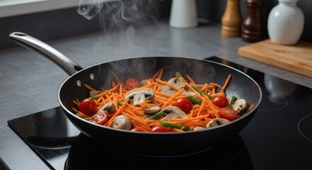 Delicious Vegetable Stir Fry Cooking in Pan