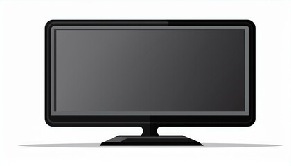 Fototapeta premium Lcd monitor isolated on white. black television screen Vector illustration in flat design. isolated on white background