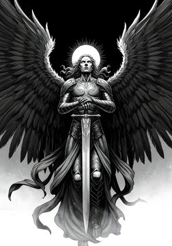 handsome archangel raguel created with generative ai technology