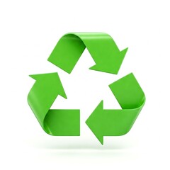 Obraz premium green recycle symbol 3d rendering isolated on white background