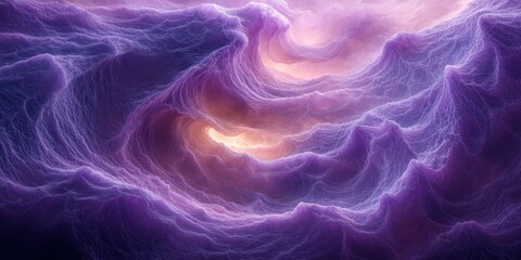 Fototapeta premium Surreal Abstract Purple Spirals with Ambient Light and Depth in Modern Minimalism