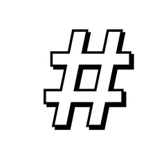 Obraz premium hashtag symbol black and white icon graphic design element
