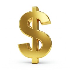 Obraz premium 3d golden dollar sign currency symbol isolated on white background
