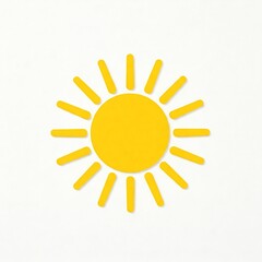 yellow sun illustration on white background minimalist summer design concept