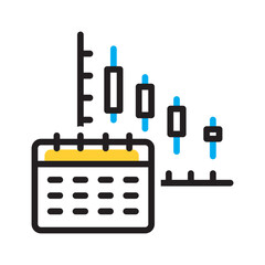 Vector multi color icon for  Week low