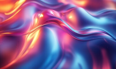 Fototapeta premium Abstract Iridescent Curves Dynamic Design Minimalist Background Art Deco Chiaroscuro Lighting