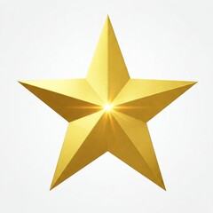 Obraz premium golden star with a bright glow 3d rendering isolated on white background
