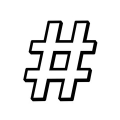Obraz premium black hashtag social media icon symbol illustration