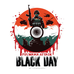 Remember our heroes of the Pulwama Attack tribute a black day in India Social Media Post banner
