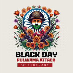 Remember our heroes of the Pulwama Attack tribute a black day in India Social Media Post banner
