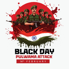 Remember our heroes of the Pulwama Attack tribute a black day in India Social Media Post banner
