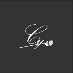 Initial CY art illustration flower design creative