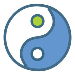 Yin Yang Balance Icon - Vector Design