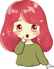 cute little pink haired girl