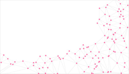 Abstract Black and White Polygonal Network Background with Connected Dots and Lines for Digital Applications