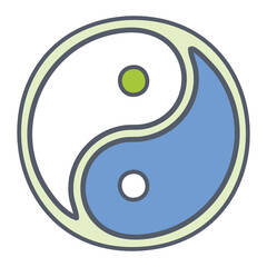 Yin Yang Balance Icon - Vector Design