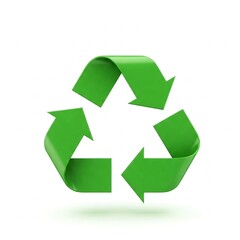 green recycle symbol 3d illustration isolated on white background
