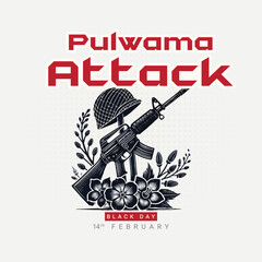 Remember our heroes of the Pulwama Attack tribute a black day in India Social Media Post banner
