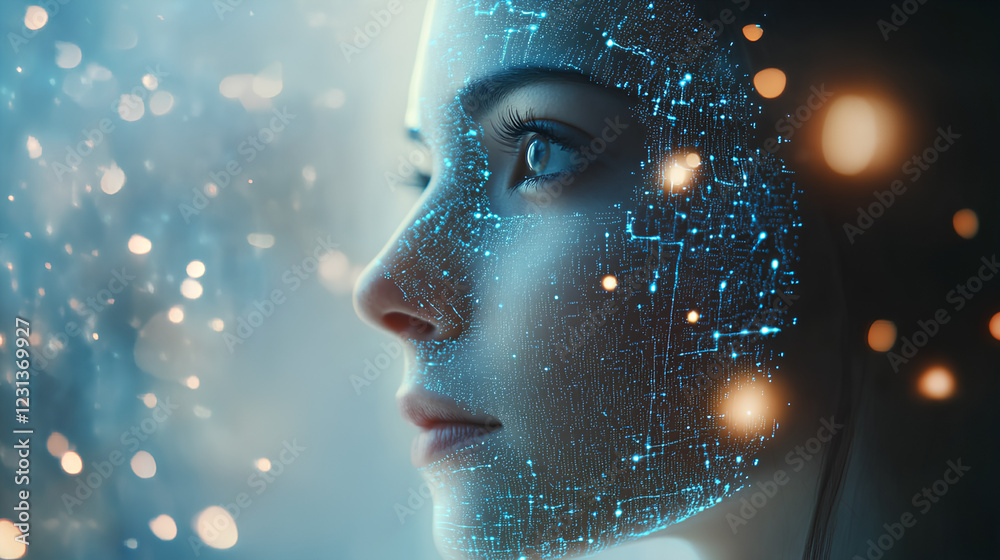 Sticker ai and business intelligence technology concept. business development with ai machine learning for c
