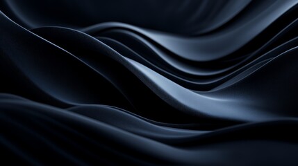 Fototapeta premium Dark Blue Abstract Fabric Wave Pattern Design