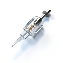 Microneedle Syringe with Visible Internal Components and Precisely Formed Needle Tip for Transdermal Drug Delivery