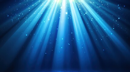 Vibrant blue abstract artwork with flowing patterns and luminous effects in a dark background