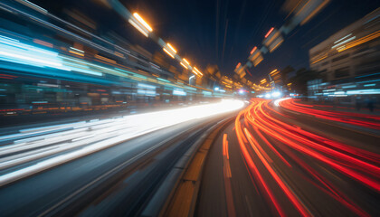 Obraz premium light trails on the highway