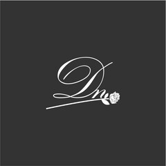 Initial DN art illustration flower design creative