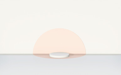 3D Render Podium with minimal wall background, with light and shadow, copy space ,3D rendering illustration