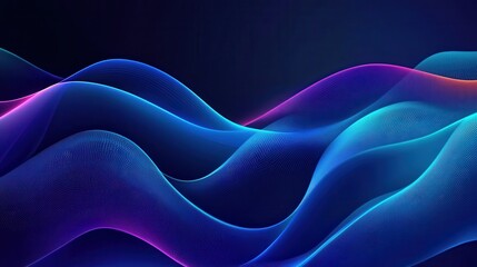 Obraz premium Vibrant blue abstract artwork with flowing patterns and luminous effects in a dark background