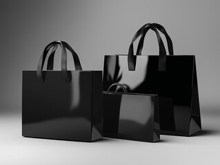shopping gift black bags 