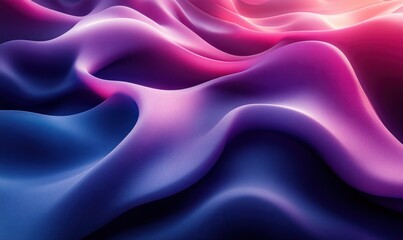 Obraz premium Dynamic Abstract 3D Composition of Blue and Purple Curves with Swirling Shapes and Dramatic Lighting
