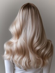 Fototapeta premium hair woman back view wavy thick long blonde