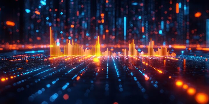 Digital Background with Economic Chart and Rising Arrow for Successful Business Performance - Powered by Adobe