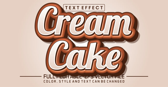 Cream cake font Text effect editable