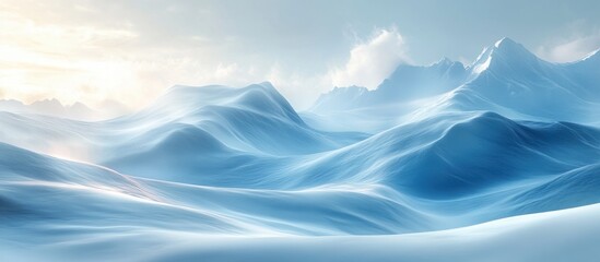 Abstract Landscape Soft Wavy White Background Design Modern Light and Motion Texture