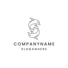 Letter s dolphin logo design template vector illustration on white background