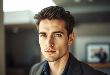 Obraz premium Natural light portrait of a stylish man