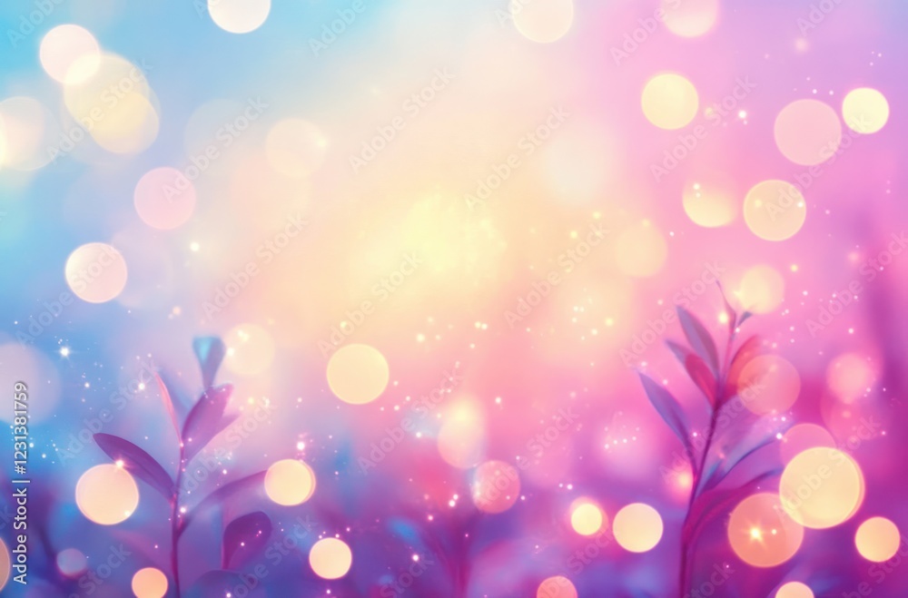 Aufkleber dreamy abstract bokeh background with soft lights in pastel colors for design and decoration
