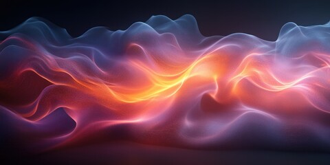 Fototapeta premium Iridescent Wave Abstract Design Black Background 3D Render