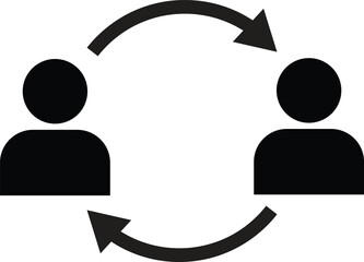 User information exchange icon . Interaction icon . Vector illustration