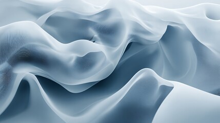 Obraz premium Abstract Blue Fabric Waves Flowing Softly