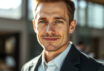 Fototapeta premium Portrait of a stylish man in natural light