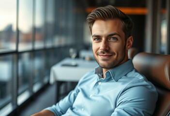 Fototapeta premium Portait of a stylish man in a modern setting