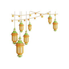 Ramadan lanterns and stars decoration