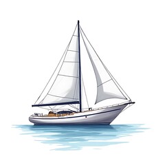Fototapeta premium sailing boat on white background