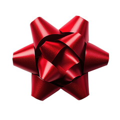 Shiny red gift bow on a Transparent Background