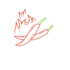 Obraz premium chili fire symbol design